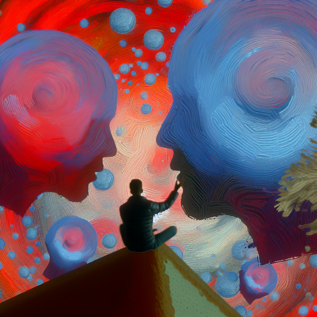 Passionate argument in a dream about politics A visualization of a dreamscape where people argue passionately about politics.