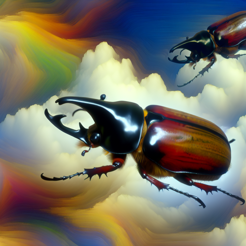 Close-up of a Colorful Beetle A close-up image of a colorful beetle on a leaf, showcasing its intricate features.