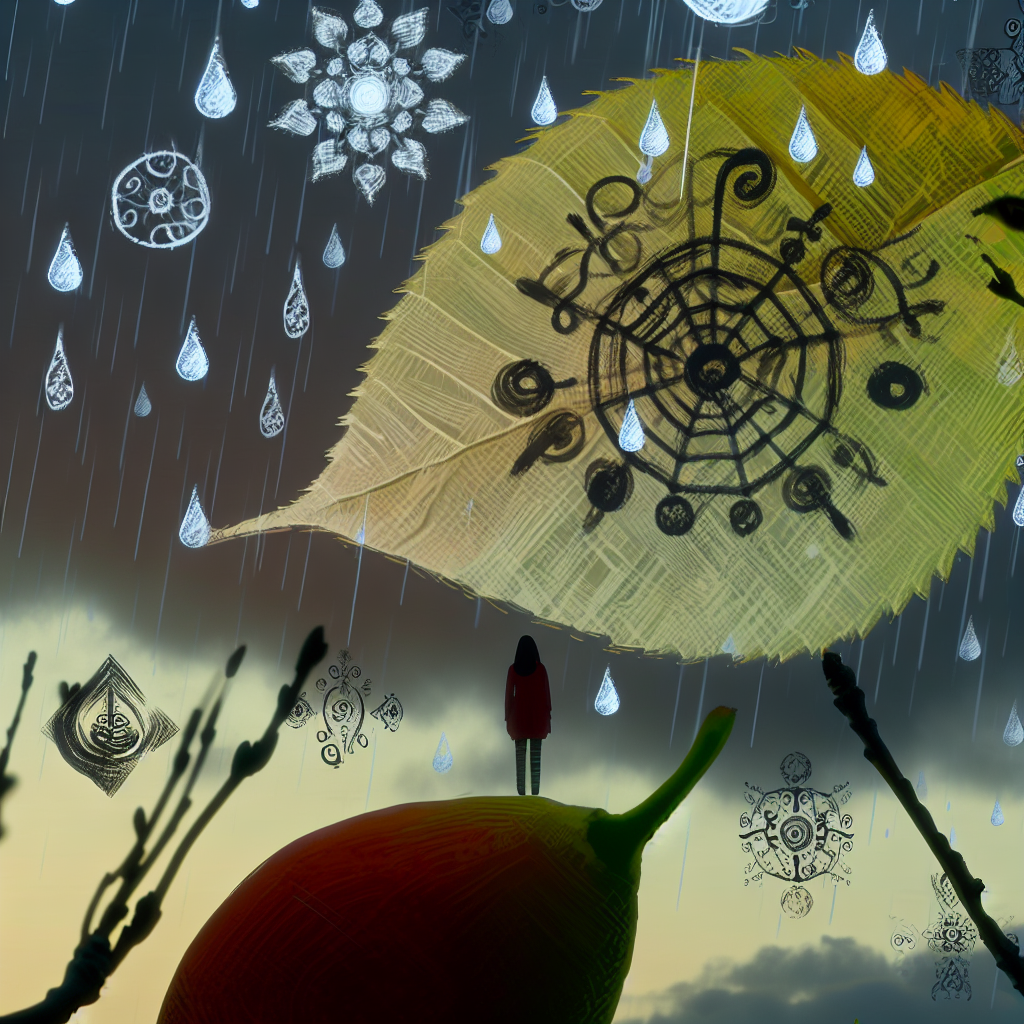 Emotional freedom in nature's embrace A person joyfully dancing in the rain surrounded by vibrant flowers, showcasing emotional release.