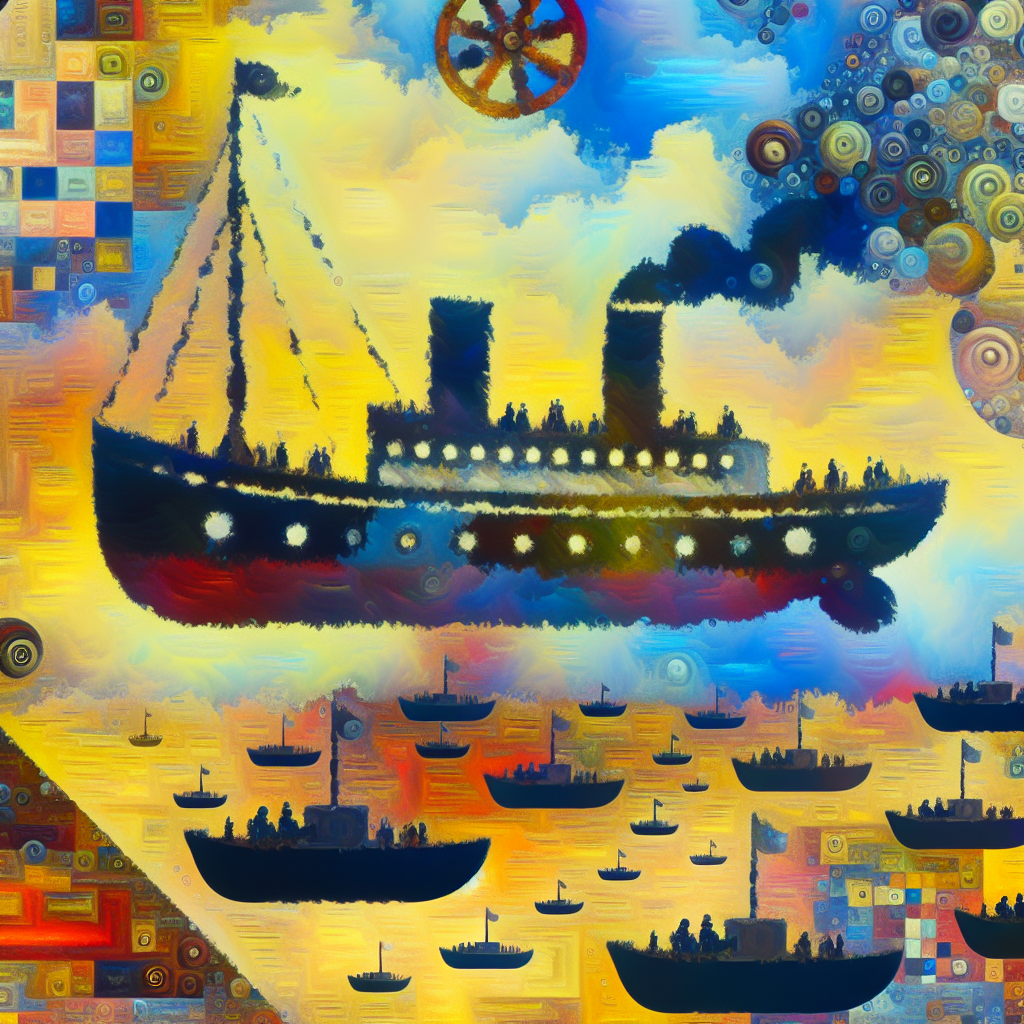 Calm Waters Symbolizing Peace and Love A ship sailing through calm waters, symbolizing peace and love.